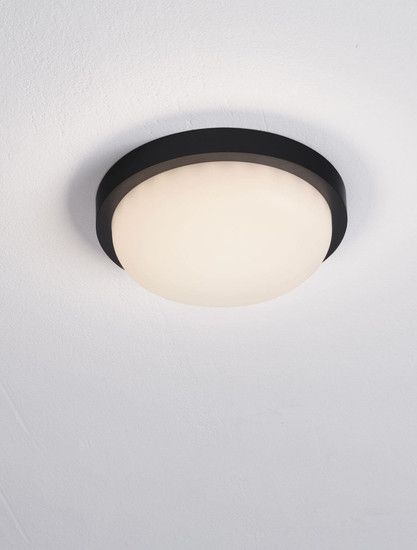 Nova Luce LED Außen-Deckenleuchte Reo 19W warmweiss 3000K IP65 Schwarz Ø23,5cm 9030769