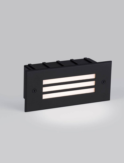 Nova Luce LED Wandeinbauleuchte Off 4W warmweiss 3000K IP65 salzwasserfest Schwarz Aluminium 17x8cm 9030776