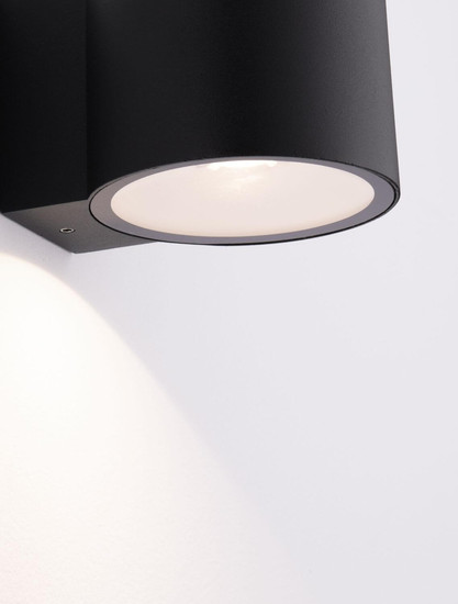 Nova Luce LED Außen-Wandleuchte Beta 8W warmweiss 3000K IP54 salzwasserfest Schwarz Aluminium Ø9cm 9030800