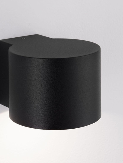Nova Luce LED Außen-Wandleuchte Beta 8W warmweiss 3000K IP54 salzwasserfest Schwarz Aluminium Ø9cm 9030800