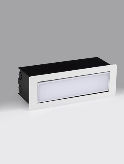 Nova Luce LED Wandeinbauleuchte Echo schwenkbar 6W warmweiss 3000K IP54 salzwasserfest Weiß Aluminium 18x6cm 9030810
