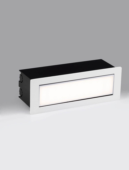 Nova Luce LED Wandeinbauleuchte Echo schwenkbar 6W warmweiss 3000K IP54 salzwasserfest Weiß Aluminium 18x6cm 9030810