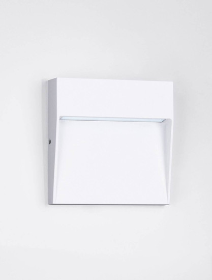 Nova Luce LED Außen-Wandleuchte Toby 3W warmweiss 3000K IP54 salzwasserfest Weiß Aluminium 10,5x10cm 9030812