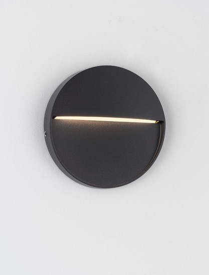 Nova Luce LED Außen-Wandleuchte Toby 3W warmweiss 3000K IP54 salzwasserfest Schwarz Aluminium Ø11cm 9030813