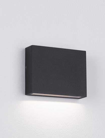 Nova Luce LED Außen-Wandleuchte Tick 4W warmweiss 3000K IP54 salzwasserfest Schwarz Aluminium 11,5x9cm 9030815
