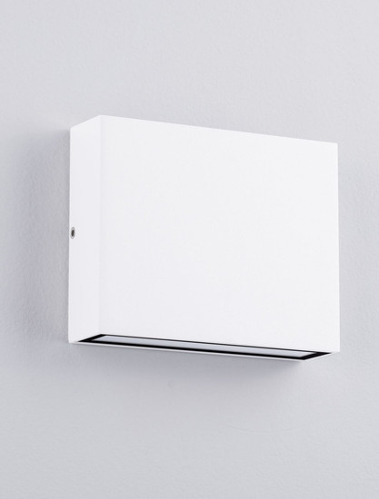 Nova Luce LED Außen-Wandleuchte Tick 7W warmweiss 3000K IP54 salzwasserfest Weiß Aluminium 11,5x9cm 9030818