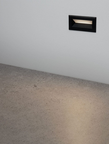 Nova Luce LED Wandeinbauleuchte Vivion 1W warmweiss 3000K IP54 salzwasserfest Schwarz 10x6,5cm 9030819