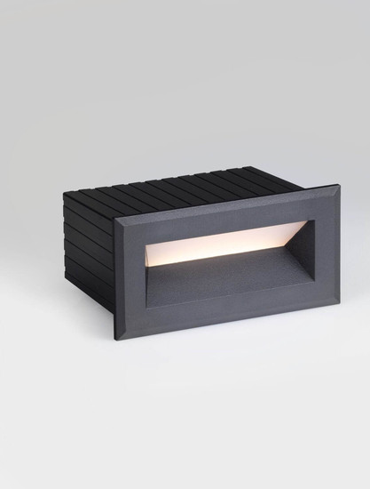 Nova Luce LED Wandeinbauleuchte Vivion 1W warmweiss 3000K IP54 salzwasserfest Schwarz 10x6,5cm 9030819