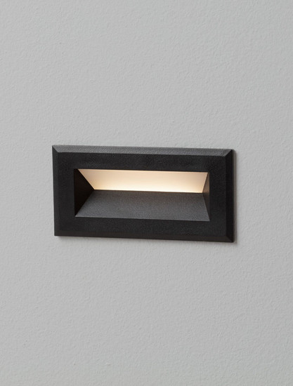 Nova Luce LED Wandeinbauleuchte Vivion 1W warmweiss 3000K IP54 salzwasserfest Schwarz 10x6,5cm 9030819