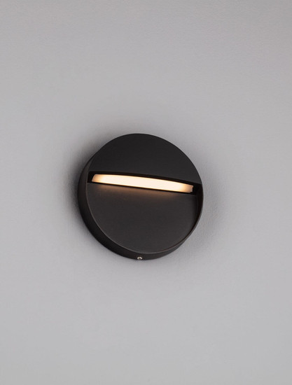 Nova Luce LED Außen-Wandleuchte Nectar 3W warmweiss 3000K IP65 salzwasserfest Anthrazit Aluminium Ø12cm 9030838