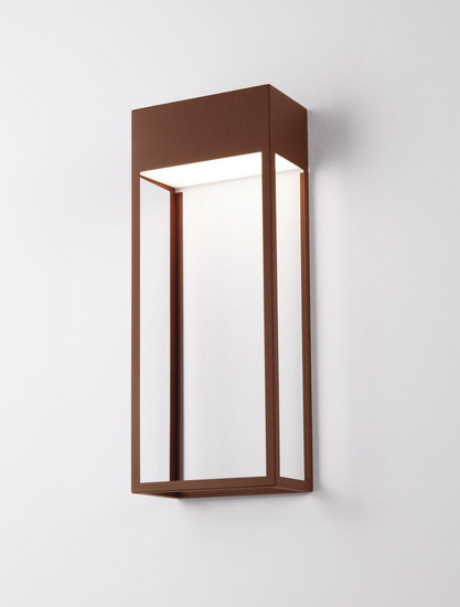 Nova Luce LED Außen-Wandleuchte Moby 20W warmweiss 3000K IP65 salzwasserfest Cortenstahl Aluminium Edelstahl 40x16cm 9030902