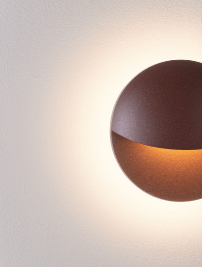 Nova Luce LED Außen-Wandleuchte Pan 9W warmweiss 3000K IP54 salzwasserfest Cortenstahl Aluminium Ø15cm 9030933