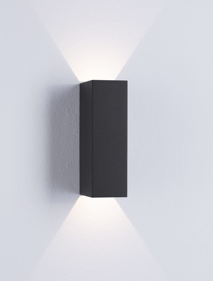 Nova Luce LED Außen-Wandleuchte Orion 4W warmweiss 3000K IP54 salzwasserfest Anthrazit Aluminium 16x8cm 9030934