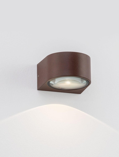 Nova Luce LED Außen-Wandleuchte Opera 6W warmweiss 3000K IP54 salzwasserfest Cortenstahl Aluminium 11x10cm 9030941