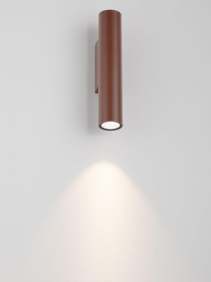 Nova Luce LED Außen-Wandleuchte Torrin 3W warmweiss 2700K IP65 salzwasserfest Cortenstahl Aluminium Ø4,5cm 9050715