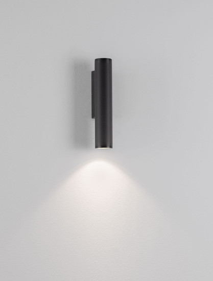 Nova Luce LED Außen-Wandleuchte Torrin 3W warmweiss 3000K IP65 salzwasserfest Anthrazit Aluminium Ø4,5cm 9050718