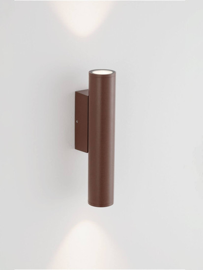 Nova Luce LED Außen-Wandleuchte Torrin 6W warmweiss 2700K IP65 salzwasserfest Cortenstahl Aluminium Ø4,5cm 9050721