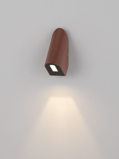 Nova Luce LED Außen-Wandleuchte Soren 3W warmweiss 3000K IP65 Cortenstahl Aluminium 10x6cm 9050728