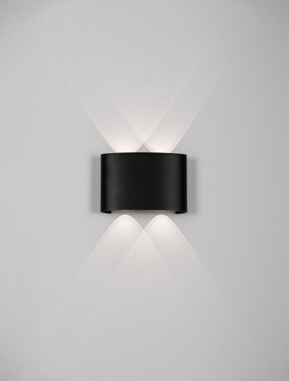 Nova Luce LED Außen-Wandleuchte Duomo 5W warmweiss 3000K IP54 Anthrazit Aluminium 12x8cm 9050729