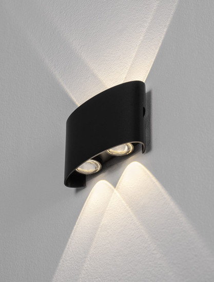 Nova Luce LED Außen-Wandleuchte Duomo 5W warmweiss 3000K IP54 Anthrazit Aluminium 12x8cm 9050729
