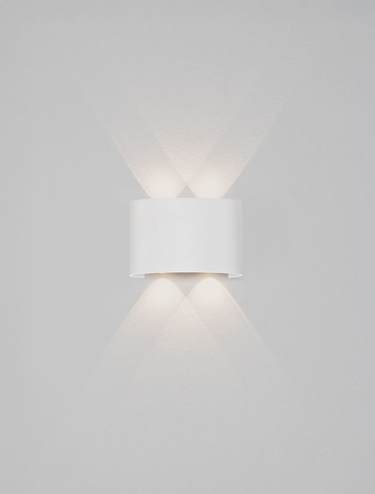 Nova Luce LED Außen-Wandleuchte Duomo 5W warmweiss 3000K IP54 Weiß Aluminium 12x8cm 9050730