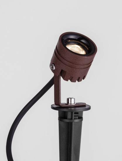 Nova Luce LED Akzentleuchte Sento schwenkbar 3W warmweiss 3000K IP65 salzwasserfest Cortenstahl Aluminium Ø3,5cm 9050734