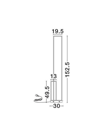 Nova Luce LED Stehleuchte Alis dimmbar 45W warmweiss 3200K Schwarz Stahl Aluminium 152,5cm 9081824