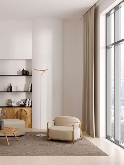Nova Luce LED Stehleuchte Tilia dimmbar 26W warmweiss 3000K Champagnergold Aluminium 168cm 9088142
