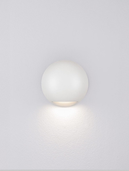 Nova Luce LED Außen-Wandleuchte Passo 3W warmweiss 3000K IP65 salzwasserfest Weiß Aluminium Ø12cm 9136411