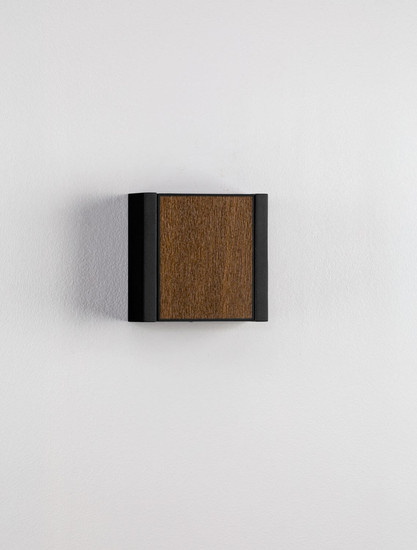 Nova Luce LED Außen-Wandleuchte Kioo 10W warmweiss 3000K IP65 salzwasserfest Schwarz Aluminium Holz 14x14cm 9136427