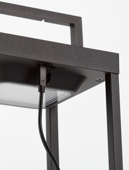 Nova Luce LED Akku-Stehleuchte Tegolo dimmbar 2W warmweiss 3000K USB IP54 Anthrazit Aluminium 39cm 9136431