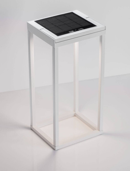 Nova Luce LED Akku-Stehleuchte Tegolo dimmbar 2W warmweiss 3000K USB IP54 Weiß Aluminium 39cm 9136432