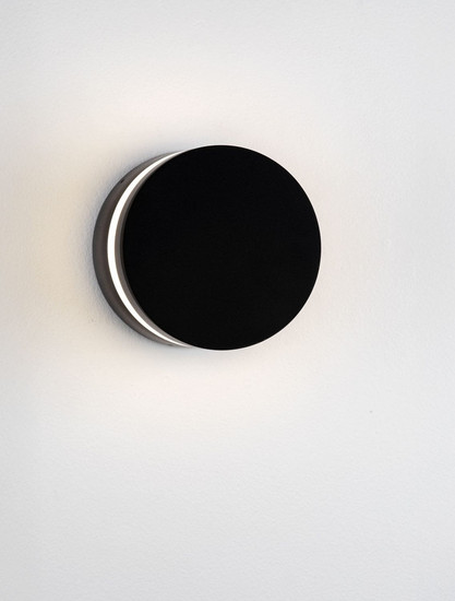 Nova Luce LED Außen-Wandleuchte Airy 8W warmweiss 3000K IP54 salzwasserfest Schwarz Aluminium Ø15cm 9136443
