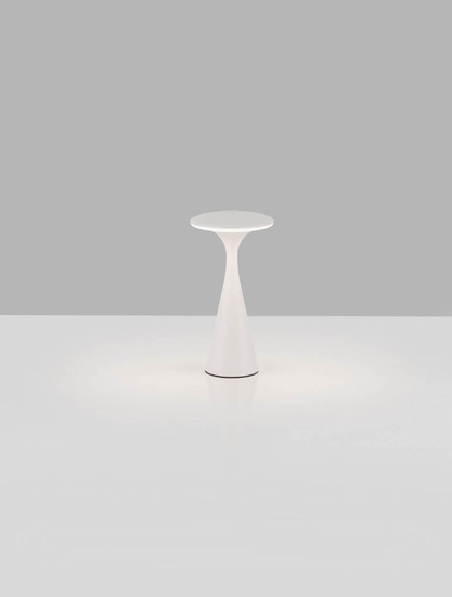 Nova Luce LED Akku-Tischleuchte Grigio dimmbar 2W CCT extra-warm-/warmweiss 2200/2700/3000K IP54 Weiß Aluminium Ø10cm 9136453