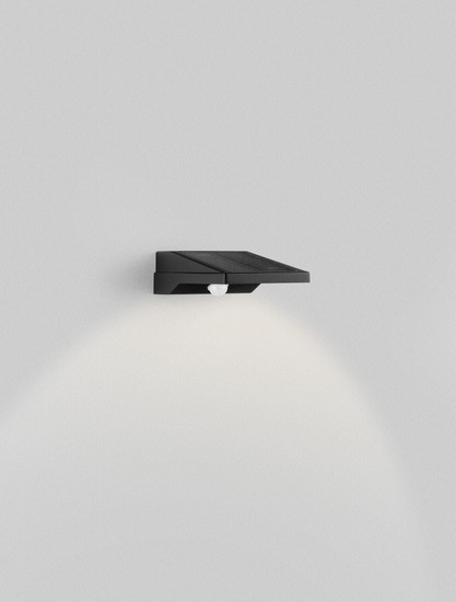 Nova Luce LED Solar-Wandleuchte Tek 1W warmweiss 3000K Bewegungsmelder IP54 Schwarz Aluminium 19x11cm 9136460