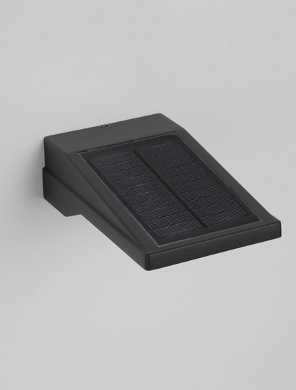 Nova Luce LED Solar-Wandleuchte Tek 1W warmweiss 3000K Bewegungsmelder IP54 Schwarz Aluminium 19x11cm 9136460