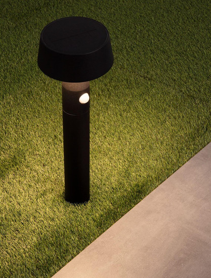 Nova Luce LED Solar-Wegeleuchte Chiaro 1W warmweiss 3000K Bewegungsmelder IP54 Schwarz Aluminium 50cm 9136462
