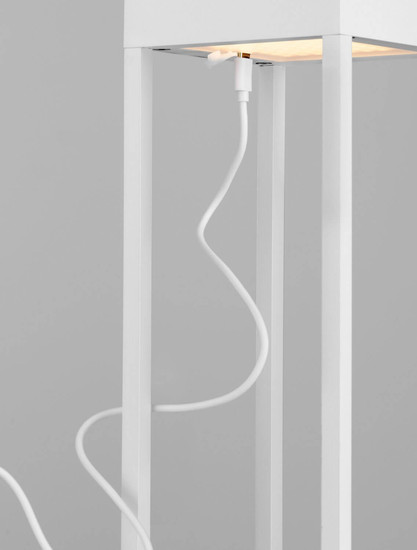 Nova Luce LED Akku-Stehleuchte Lucia dimmbar 4W warmweiss 3000K USB IP54 salzwasserfest Weiß Aluminium 30cm 9176103