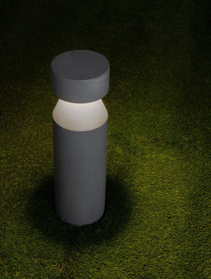 Nova Luce LED Wegeleuchte Lua 12W warmweiss 3000K IP65 salzwasserfest Schwarz Beton 55,5cm 9186186
