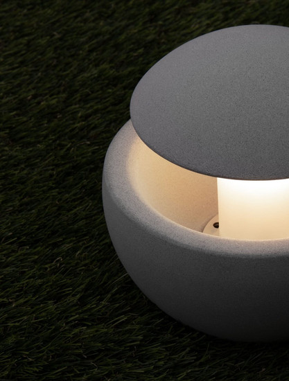 Nova Luce Bodeneinbauleuchte Minor G9 IP65 salzwasserfest Grau Beton Ø15cm 9186704
