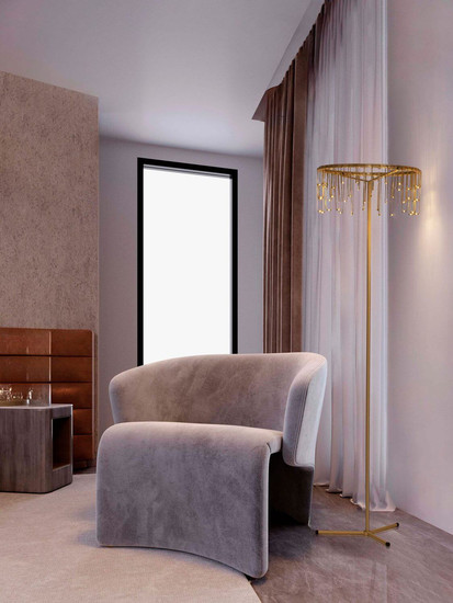 Nova Luce LED Stehleuchte Stellar dimmbar 17W warmweiss 3000K Gold Aluminium Kupfer 140cm 9186982