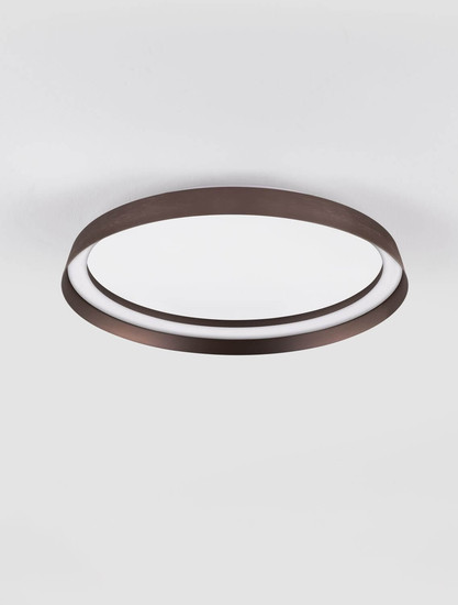 Nova Luce LED Deckenleuchte Ormi dimmbar 38W CCT warm-/neutralweiss 2700/3000/4000K Kaffeebraun Aluminium Ø45cm 9345696