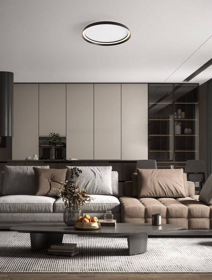 Nova Luce LED Deckenleuchte Ormi dimmbar 48W CCT warm-/neutralweiss 2700/3000/4000K Schwarz Aluminium Ø60cm 9345699