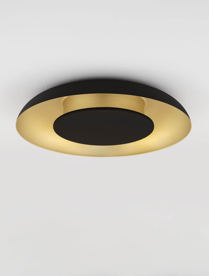 Nova Luce LED Deckenleuchte Epos dimmbar 24W CCT warm-/neutralweiss 2700/3000/4000K Schwarz Gold Aluminium Ø40cm 9345706