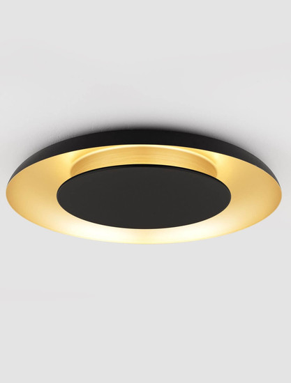 Nova Luce LED Deckenleuchte Epos dimmbar 38W CCT warm-/neutralweiss 2700/3000/4000K Schwarz Gold Aluminium Ø60cm 9345707