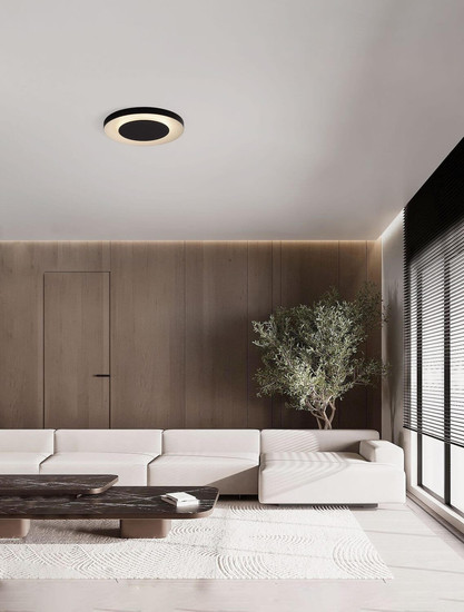 Nova Luce LED Deckenleuchte Pada dimmbar 37W CCT warm-/neutralweiss 2700/3000/4000K Schwarz Weiß Aluminium Ø60cm 9345717