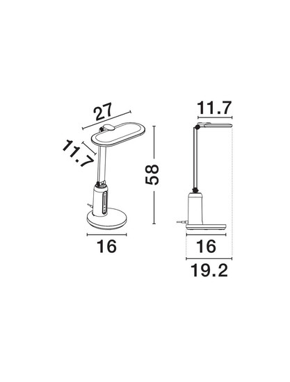 Nova Luce LED Stehleuchte Biolight schwenkbar dimmbar 19W neutralweiss 4000K Weiß Aluminium 58cm 9416977
