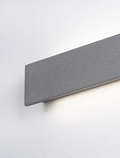 Nova Luce LED Außen-Wandleuchte Luna 19W warmweiss 3000K IP65 Schwarz Beton 60x10cm 9540236