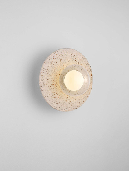 Nova Luce Wandleuchte Vrahos G9 Beige Glas Beton Ø29,5cm 9540245