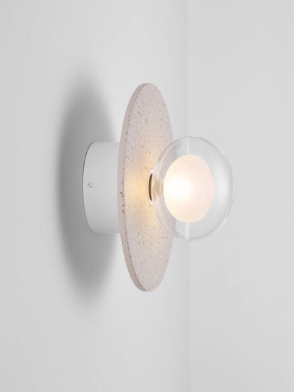 Nova Luce Wandleuchte Vrahos G9 Beige Glas Beton Ø29,5cm 9540245